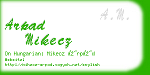 arpad mikecz business card